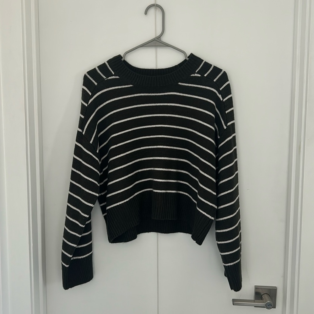 Green striped sweater